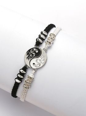 中国风复古手工太极阴阳龙手链一对男女学生情侣编织手环礼物潮