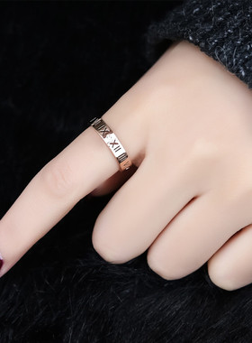 日韩版镀18k玫瑰金女罗马数字