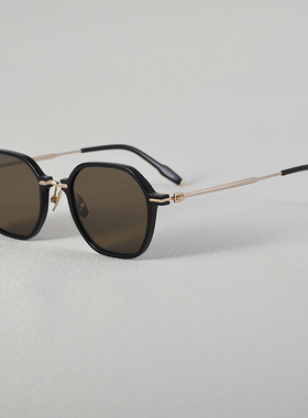 雅痞日式多边形太阳镜玳瑁色墨镜