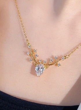 一鹿有你小麋鹿吊坠项链网红爆款高级感气质时尚锁骨链2022新款女