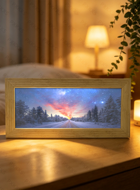 星空雪山风景灯光画蓝牙音响客厅卧室氛围小夜灯桌面摆件生日礼物
