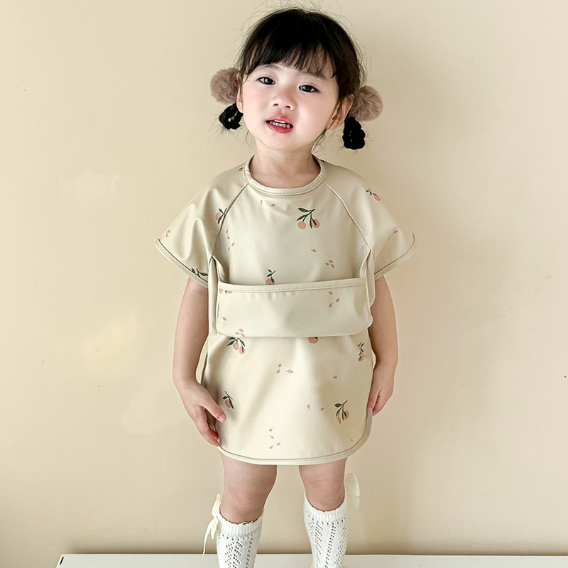 儿童罩衣幼儿园宝宝吃饭围兜防水婴儿辅食饭衣围裙按扣式反穿衣女,淘宝优惠券,粉丝福利购,淘宝优惠卷