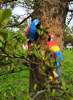 仿真动物鹦鹉摆件花园装饰居家