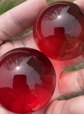 鸿运球摆件鸿运当头鸿运珠水晶球红色转运珠家居装饰品水晶工艺品