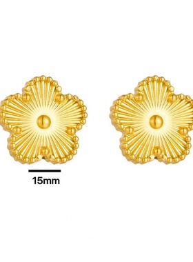 简约气质五叶花首饰套装 四叶草镭射 钛钢梅花时尚百搭网红潮饰品