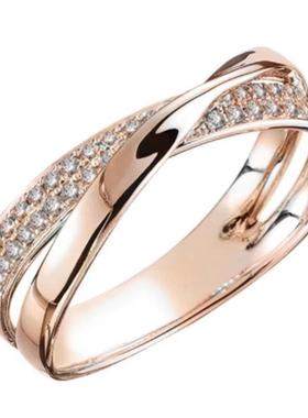 影琪爆款畅销交叉多色系满钻戒指。欧美时尚戒指