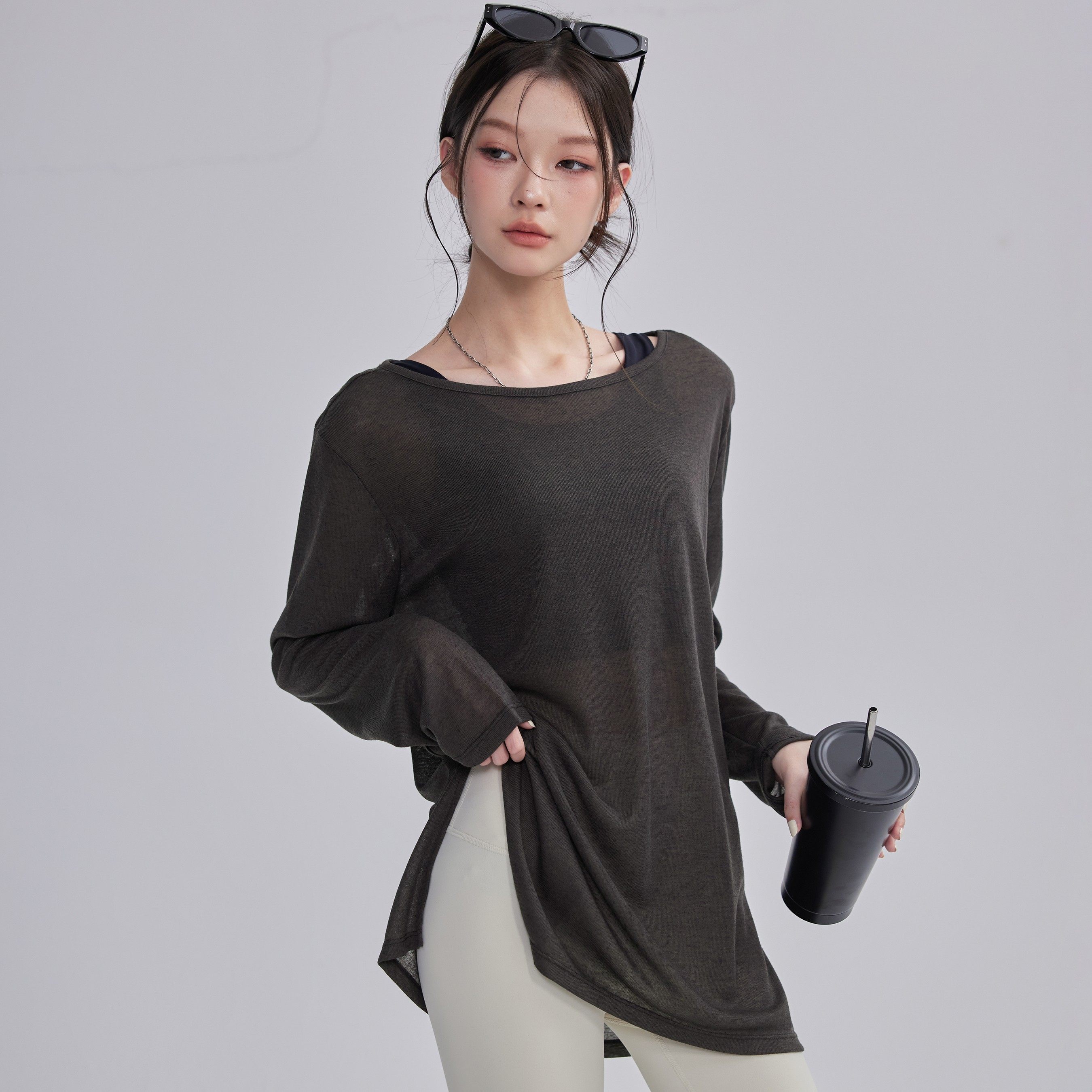 新款透气瑜伽T恤罩衫女薄款显瘦运动健身服长袖普拉提训练上衣夏,淘宝优惠券,粉丝福利购,淘宝优惠卷