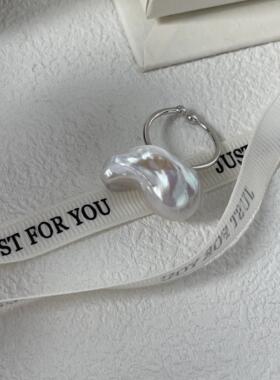 简约轻奢高级感珍珠戒指纯银精致