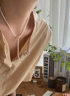 高级天然小米OT扣项链14K包金