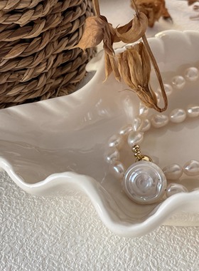 国产14K扣轻奢复古罗马串珠项链