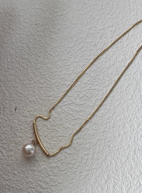 美国注金轻奢小众水滴珍珠项链