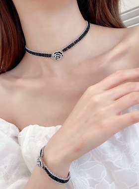 首饰套装手链轻奢项链山茶花女