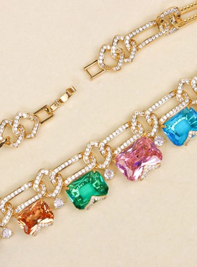 轻奢高级感简约度假风精致彩色项链多巴胺糖果设计感时尚百搭颈链