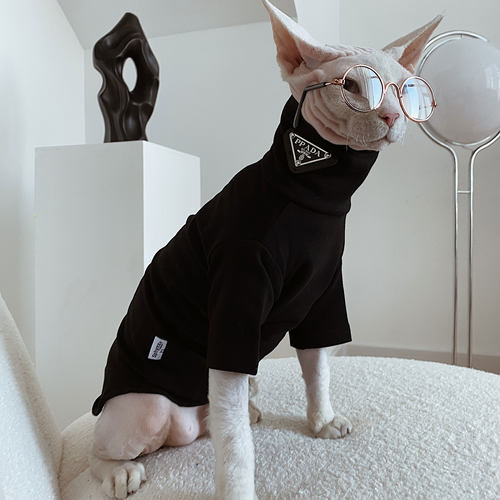 SPHYNX PLANET德文衣服斯芬克斯无毛猫春季纯棉打底蔡徐坤潮宠物 - 图0