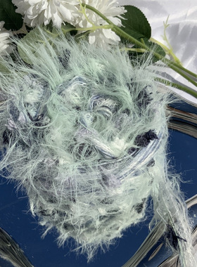 花落雪|diy新款手编特色长毛网红手混线毛线团海马毛编织