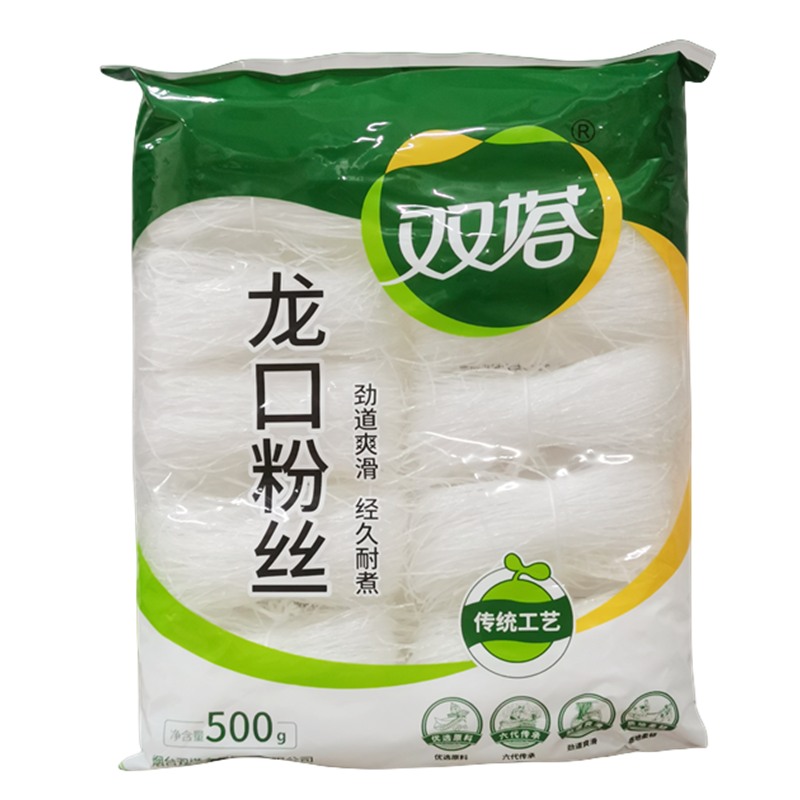 包邮双塔龙口粉丝500g 山东特产绿豆豌豆粉丝花甲扇贝蒜蓉粉 - 图0