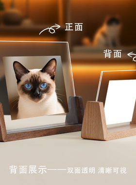 纪念宠物陪伴的纪念相框摆台猫猫狗狗猫咪照片打印雕刻文字定制