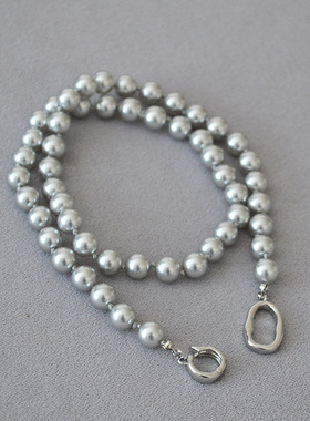 法式小众正圆珍珠项链