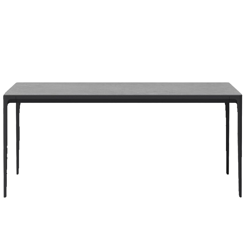意式极简岩板餐桌椅组合现代简约家用餐桌小户型铝合金长方形饭桌