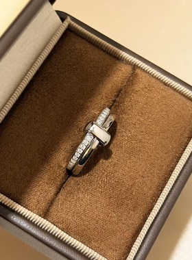 通体s925小众简约时尚双排光面双环戒指轻奢感极简精致百搭款