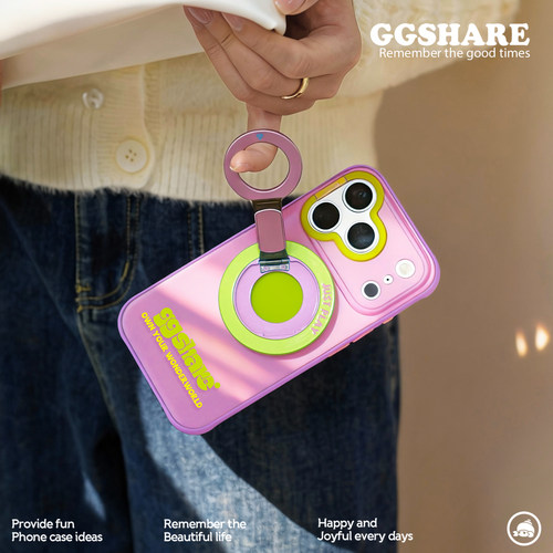 寄居蟹原创gg玩色环磁吸支架iphone17手机壳适用苹果16保护套全包防摔15手机套新款14高级感小众设计女超好看 - 图1