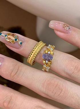 韩国东大门新款圆形花边开口戒指