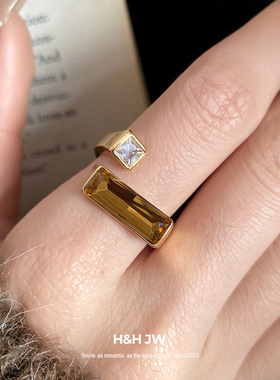 韩国东大门不规则几何开口戒指欧美复古气质食指戒轻奢高级感手饰