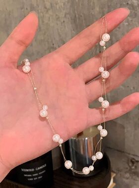 韩国东大门双层不规则珍珠项链