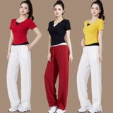 Летний комплект, модные танцующие штаны для спортзала, короткий рукав