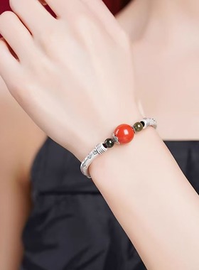 静修缘女朱砂925银寺内直供朱砂