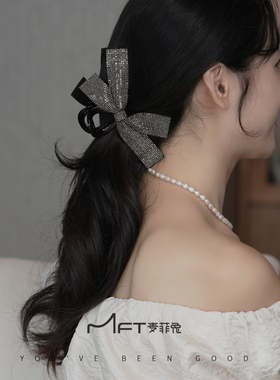 星空少女抓夹2023新款星光闪闪蝴蝶结发夹后脑勺饱满优雅气质发饰
