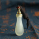 Natural agate chalcedony small hollow pendant can be opened to hold cinnabar Shurangama Sutra Talisman perfume essential oil bottle jade pendant