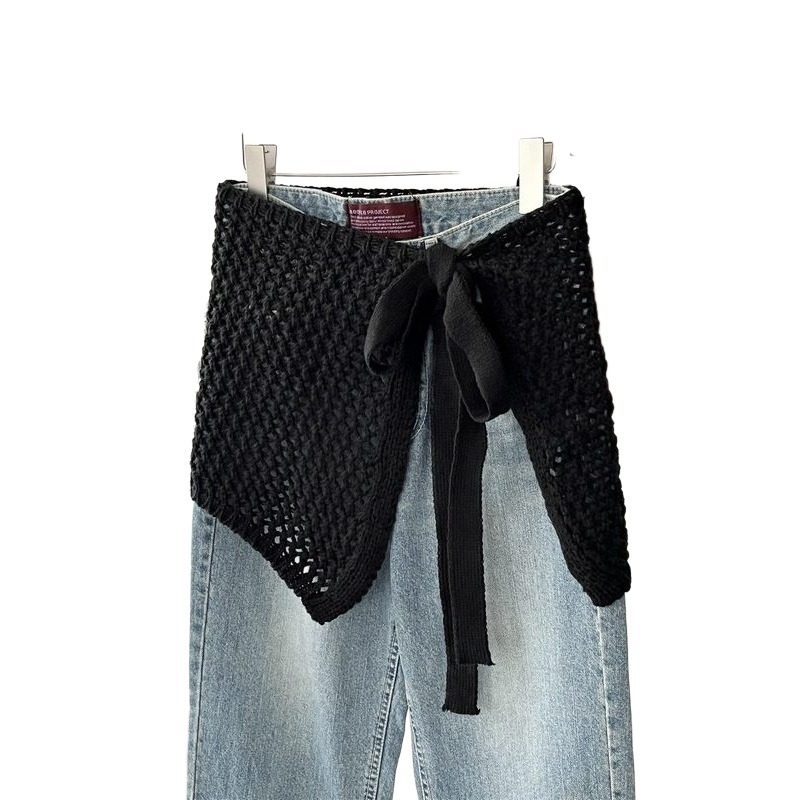 大码黑色针织屁帘女叠穿半身裙胖mm遮肉显瘦高腰设计感休闲小短裙,淘宝优惠券,粉丝福利购,淘宝优惠卷