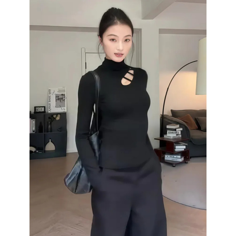 大码胖mm加绒磨毛镂空半高领长袖打底衫秋冬季修身显瘦T恤上衣女,淘宝优惠券,粉丝福利购,淘宝优惠卷