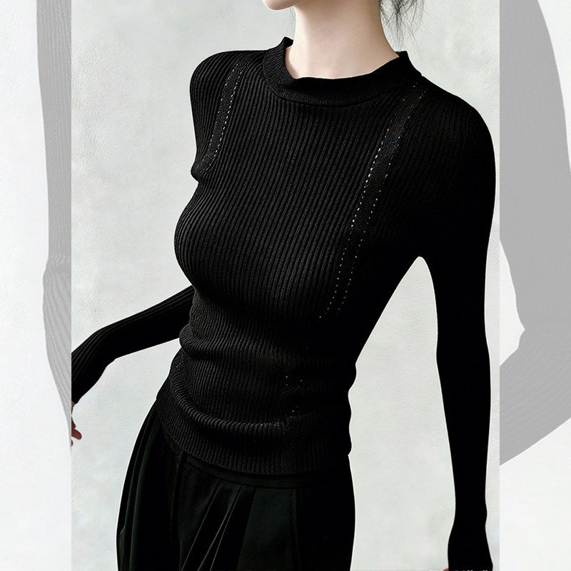 大码胖mm法式镂空针织衫打底女秋冬内搭设计感显瘦气质高级感上衣,淘宝优惠券,粉丝福利购,淘宝优惠卷