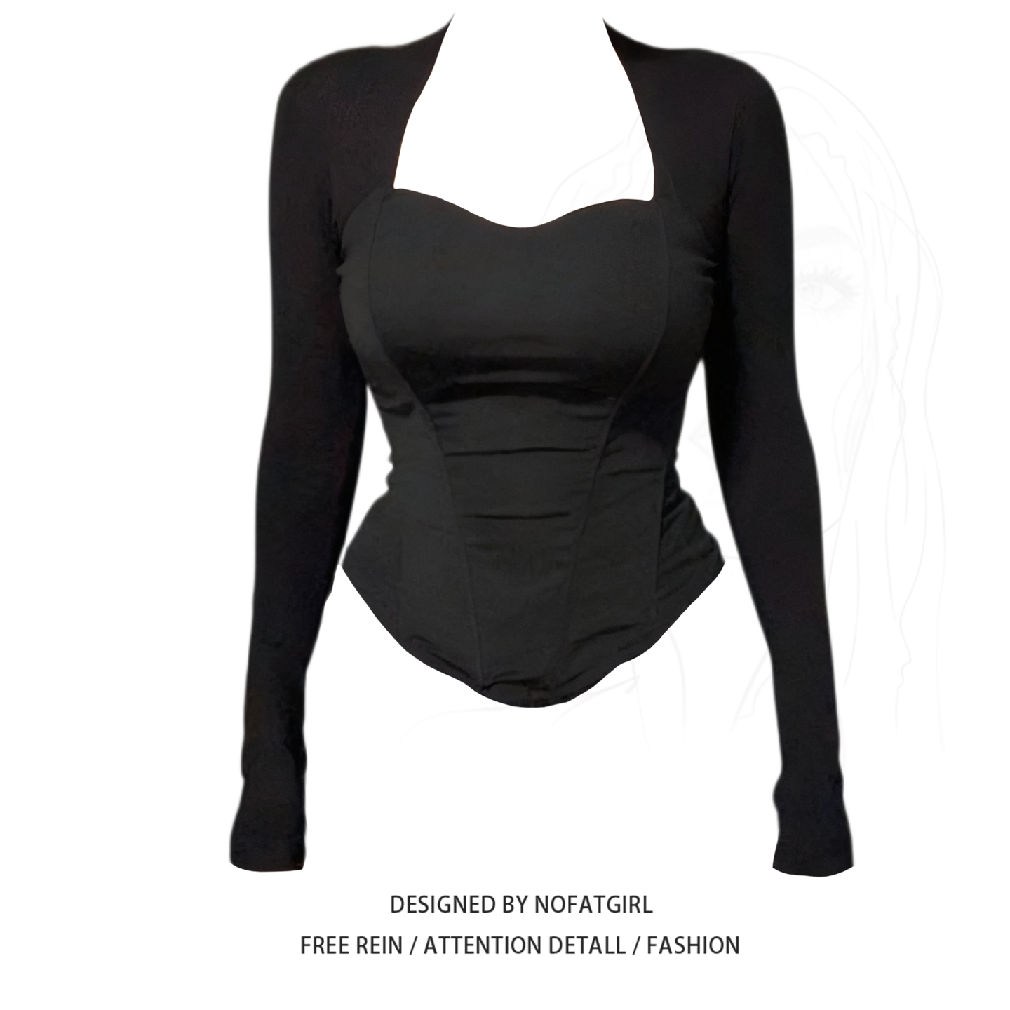 大码胖mm性感方领长袖T恤女秋季百搭黑色修身显瘦打底衫长袖上衣,淘宝优惠券,粉丝福利购,淘宝优惠卷