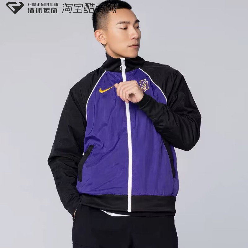 Nike/耐克湖人队男子NBA运动休闲夹克潮流休闲外套 DD3673-504-图1