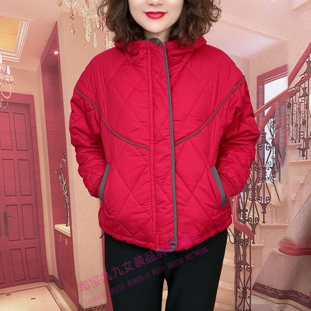 时尚妈妈冬装棉衣外套2025新款休闲百搭连帽宽松上衣短款棉服,淘宝优惠券,粉丝福利购,淘宝优惠卷