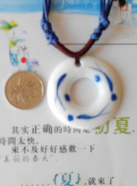 陶瓷民族风挂件长款复古毛衣链
