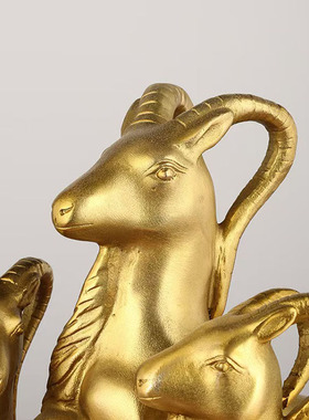 铜三羊开泰摆件黄铜三阳开泰羊摆件生肖羊客厅办公室装饰工艺礼品