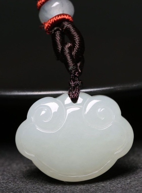 天然和田玉平安锁吊坠白玉长命扣吊坠男女款项链宝宝如意吊坠挂件