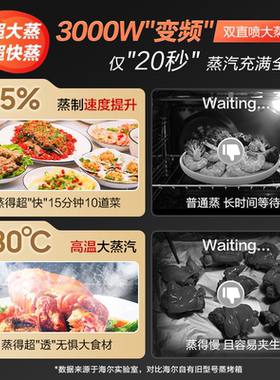 海尔麦浪C50-TCU1蒸烤一体机嵌入式家用蒸烤箱蒸箱烤箱烘炸四合一
