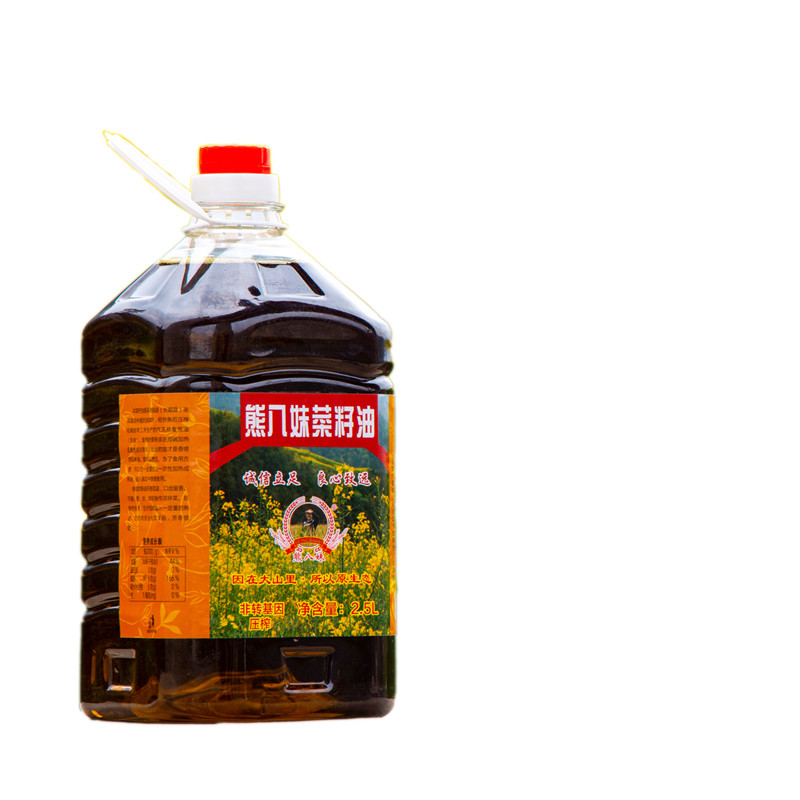 贵州熊八妹菜籽油2.5l/桶物理压榨纯菜籽非转基因食用油营养