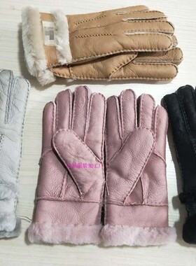 滑雪冬季情侣骑车挡风羊皮手套