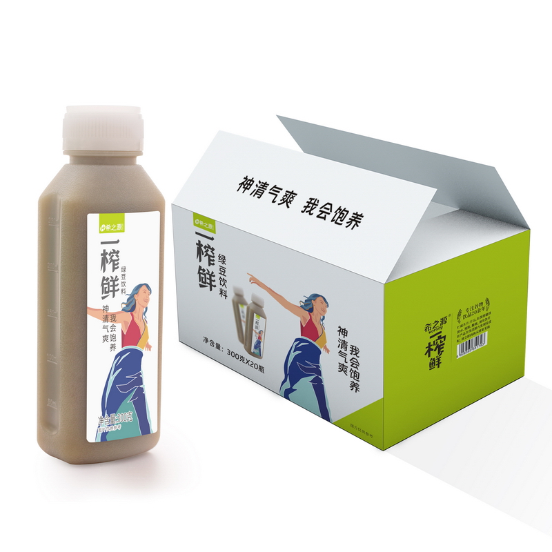 希之源一榨鲜绿豆饮料0脂绿豆冰沙清凉宿舍一整箱300g*6瓶/箱-图3