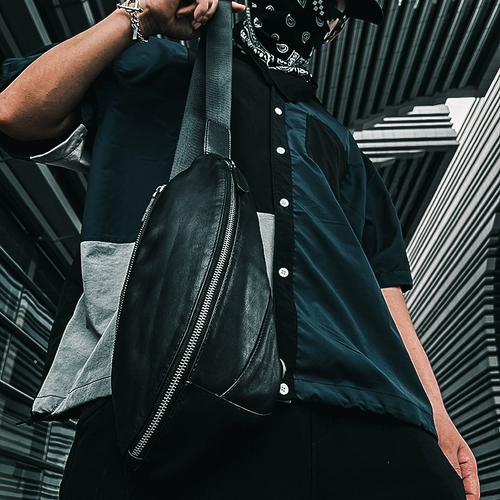 Кожаная сумка через плечо, нагрудная сумка, небольшая дизайнерская трендовая сумка на одно плечо для отдыха, воловья кожа, из натуральной кожи