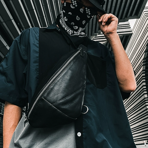 Кожаная сумка через плечо, нагрудная сумка, небольшая дизайнерская трендовая сумка на одно плечо для отдыха, воловья кожа, из натуральной кожи