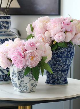 牡丹花束仿真花手札芍药假花新娘手捧花束家居装饰花摆件摄影道具