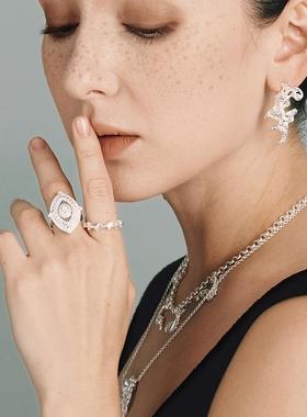 汪苏泷宋妍霏同款开口戒指925银