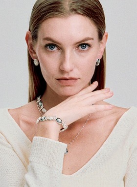 圣甲虫黑白贝母纯银手链个性复古